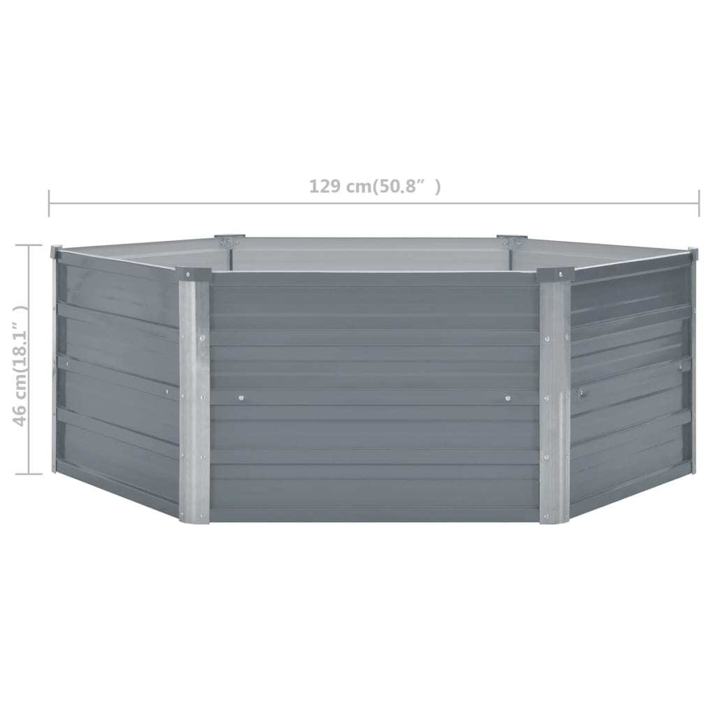 Raised Garden Bed 50.8"x50.8"x18.1" Galvanized Steel Gray LuxuryLifeWay Online Store