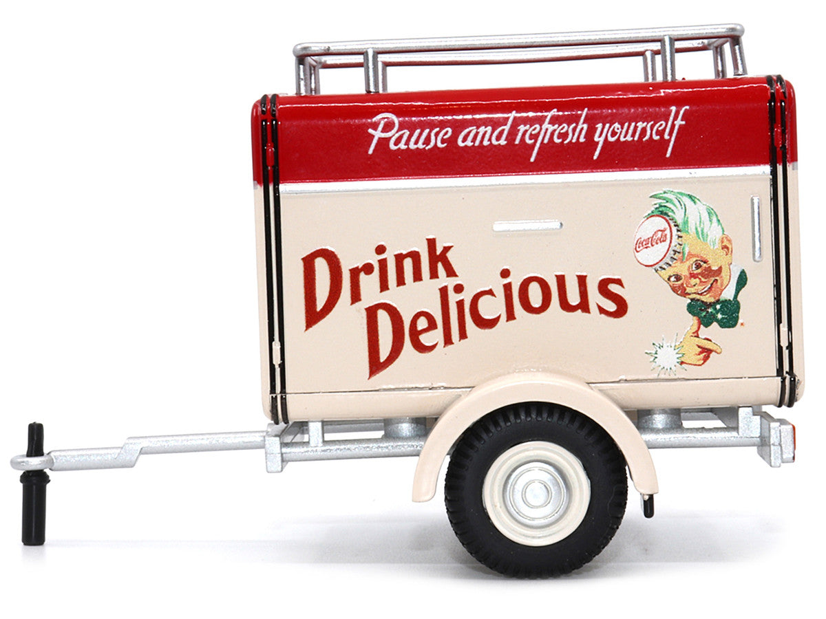 Travel Trailer Cream with Red Top "Pause and Refresh Yourself Drink Delicious Coca-Cola" 1/24 Diecast Model Car by Motor City Classics LuxuryLifeWay Online Store