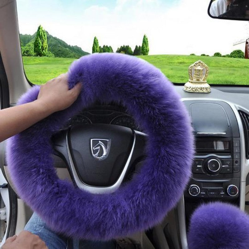 Car Steering Wheel Cover, Pure Wool Plush Design Pi-Mart