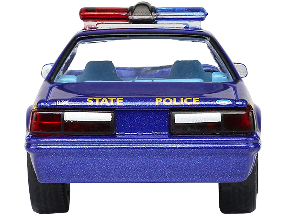 1988 Ford Mustang "New York State Police" Blue with Yellow Stripes and Blue Interior "Hot Pursuit" Series 8 1/64 Diecast Model Car by Greenlight LuxuryLifeWay Online Store