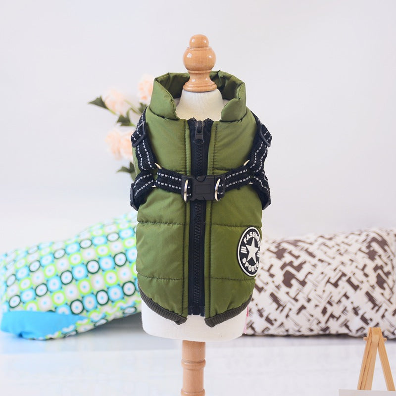 Waterproof Dog Clothes Winter Dog Coat With Harness Warm Pet Clothing Big Dog Jacket Chihuahua Labrador Coat Costume Best YouTube Store