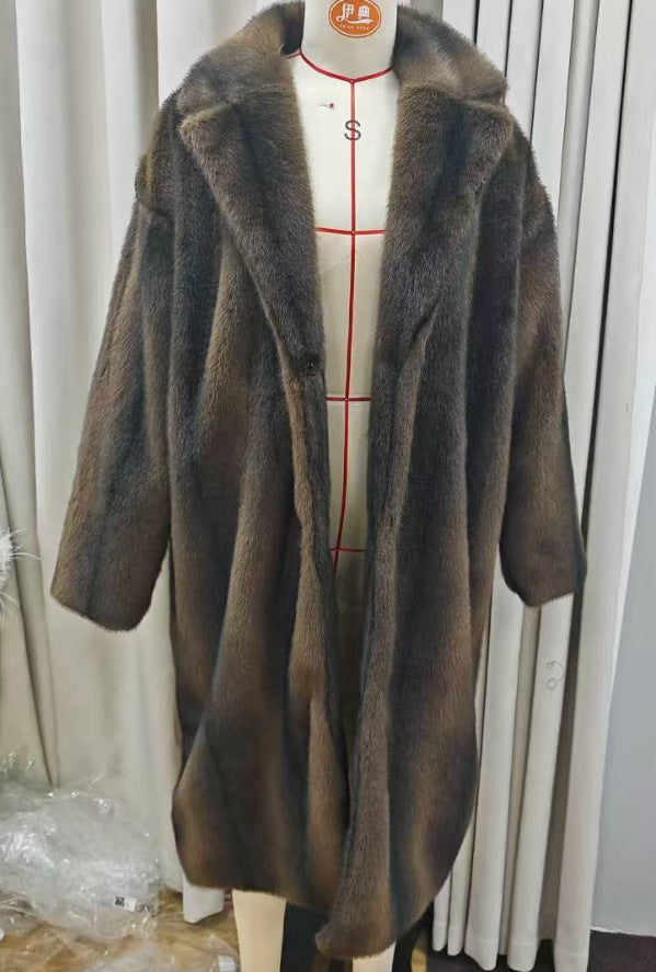 Winter Warm Brown Lapel Long Coat Best YouTube Store