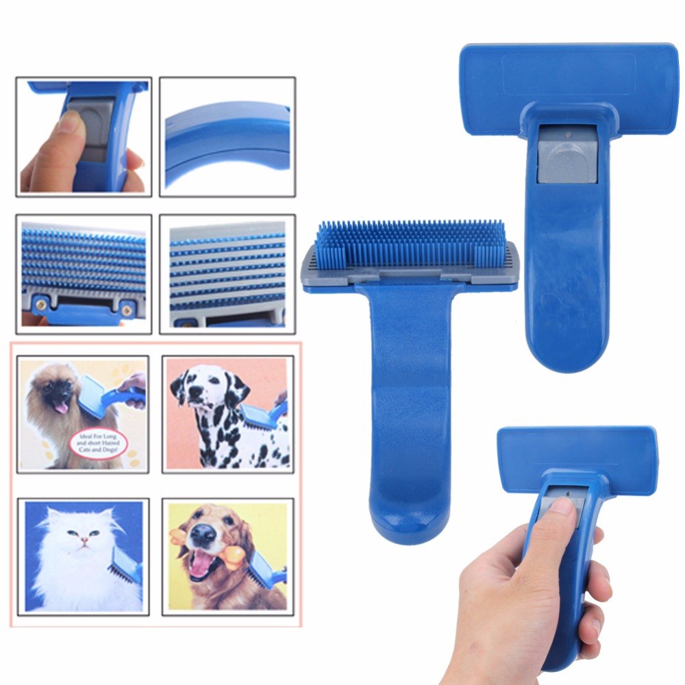 Pet Brush Comb Puppy Dog Cats Self Cleaning Combs Hair Trimmer Grooming Tools for Dog Animals Pet Cleaning Supplies Pets Fashion