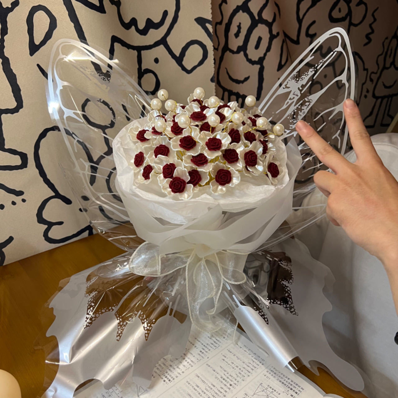 Dreamy Butterfly Rose Hand Bouquetperfect Rose Arrangement For Valentines Day Ideal As A Gift For Your Girlfriend Or Bestie LadyShow.Store