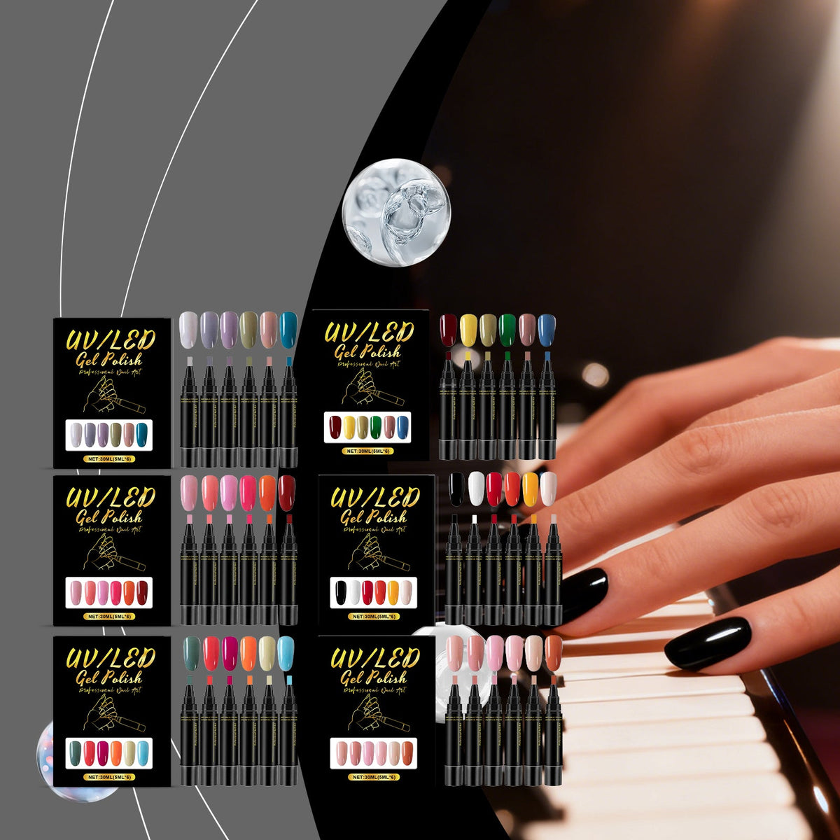 Nail Polish Pen 6pc 1box Tri Light Beauty