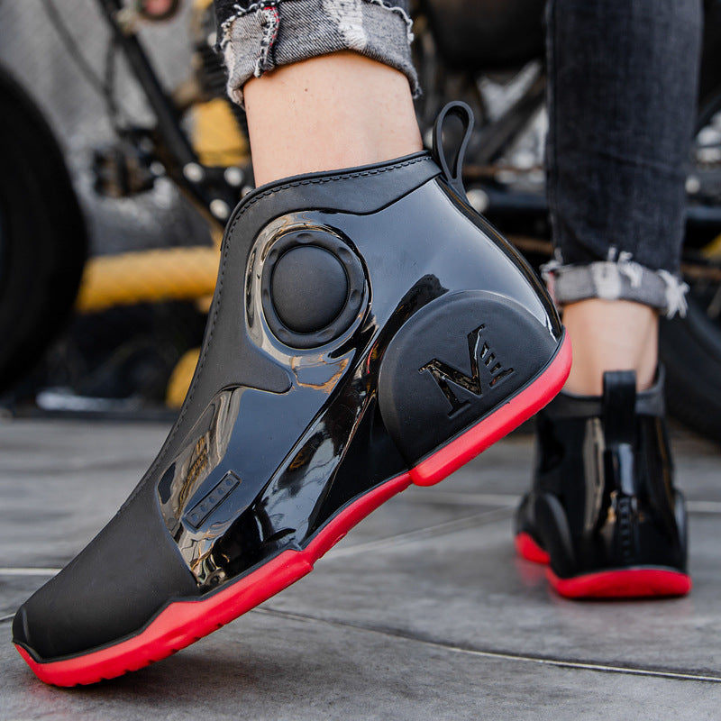 Motorcycle Rain Boots Men's Summer Youth Outdoor Non-slip Wading Shoes Fashion Low Top Flat Work Shoes Rubber Shoes LuxuryLifeWay Online Store