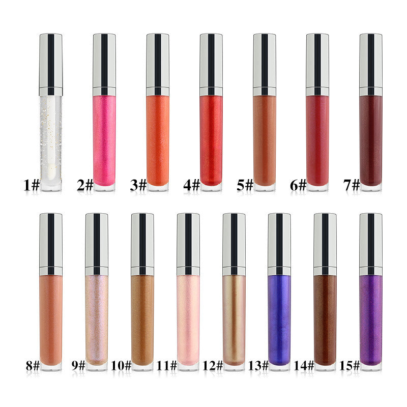 Pearl Lip Gloss Clear Lip Oil Logo-free Round Tube Lip Gloss LadyShow.Store