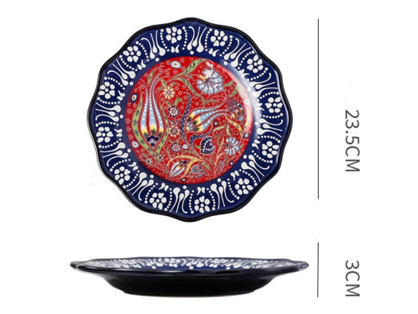 Underglaze Ceramic Tableware Bohemian Household Dishes LadyShow.Store