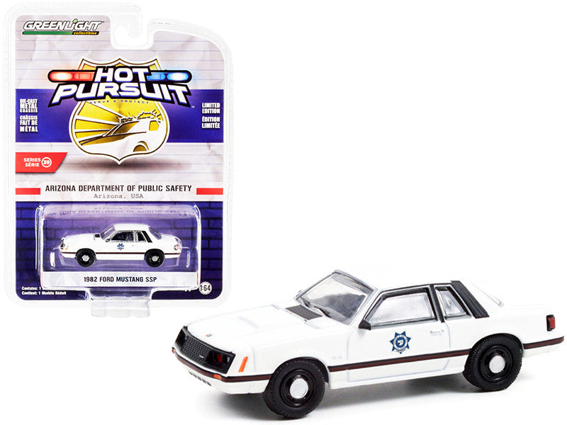 1982 Ford Mustang SSP White "Arizona Department of Public Safety" "Hot Pursuit" Series 39 1/64 Diecast Model Car by Greenlight LuxuryLifeWay Online Store
