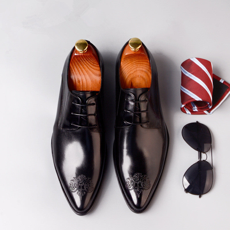 Pointed Carved Leather Shoes Best YouTube Store