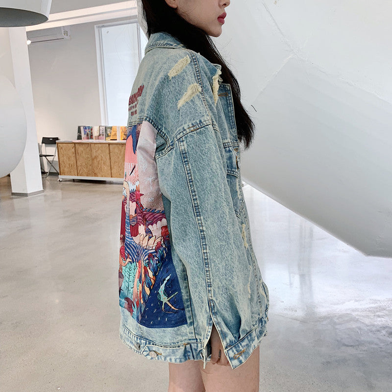 Dinosaur Patch Denim Jacket Pi-Mart