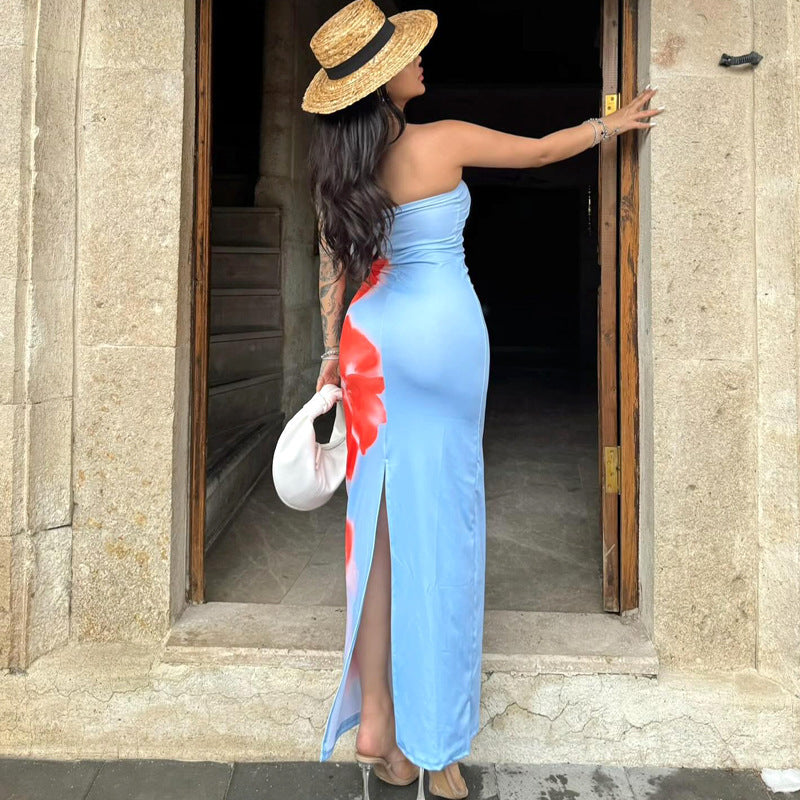 Slim Slit Tube Dress NorixaFashion.com