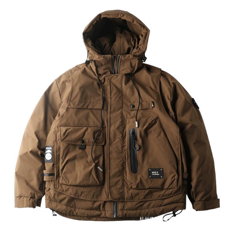 Loose Outdoor Multi-pocket Winter Workwear Hooded Down Jacket LadyShow.Store