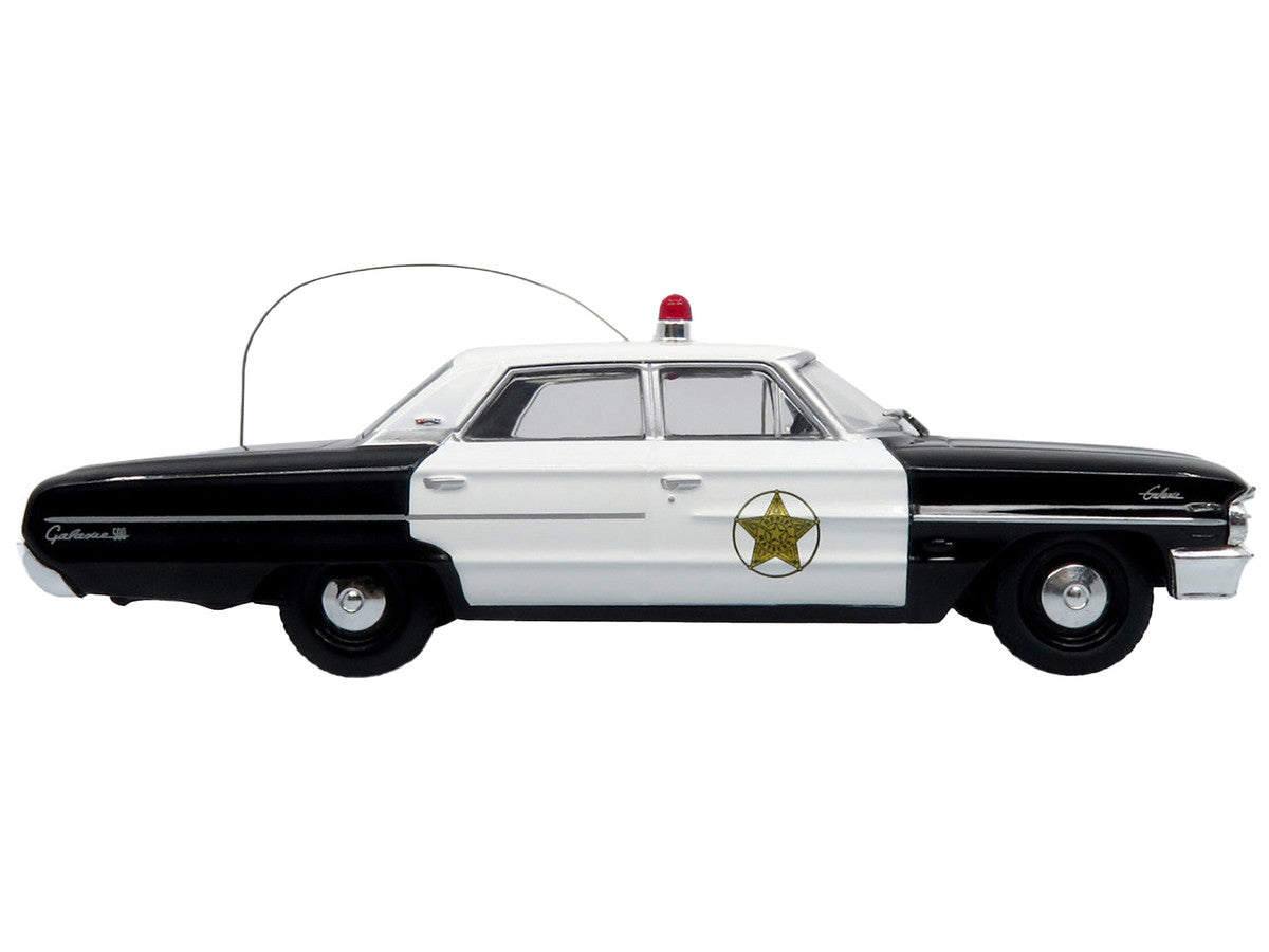 1964 Ford Galaxie 500 Police Car "Mount Airy Mayberry Sheriff" Black and White 1/43 Diecast Model by Iconic Replicas LuxuryLifeWay Online Store