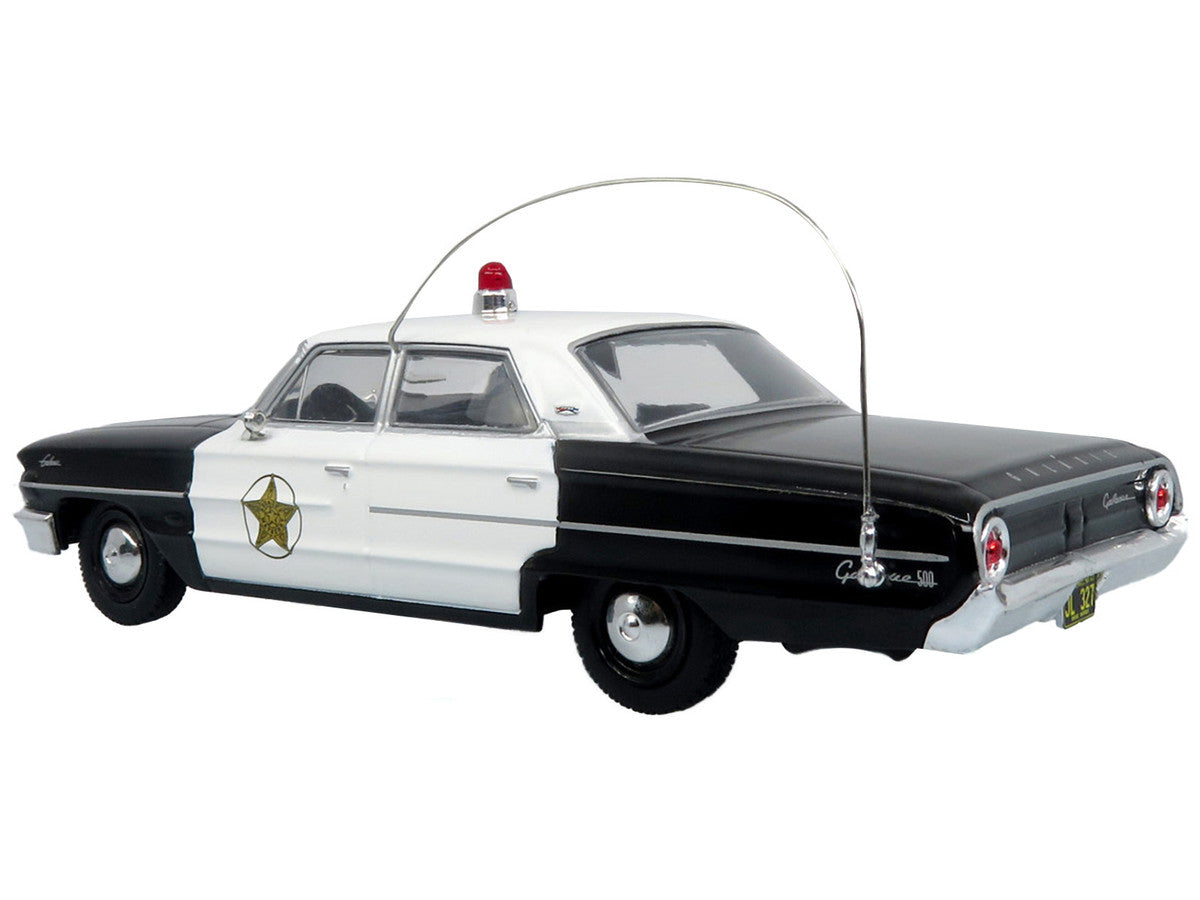 1964 Ford Galaxie 500 Police Car "Mount Airy Mayberry Sheriff" Black and White 1/43 Diecast Model by Iconic Replicas LuxuryLifeWay Online Store