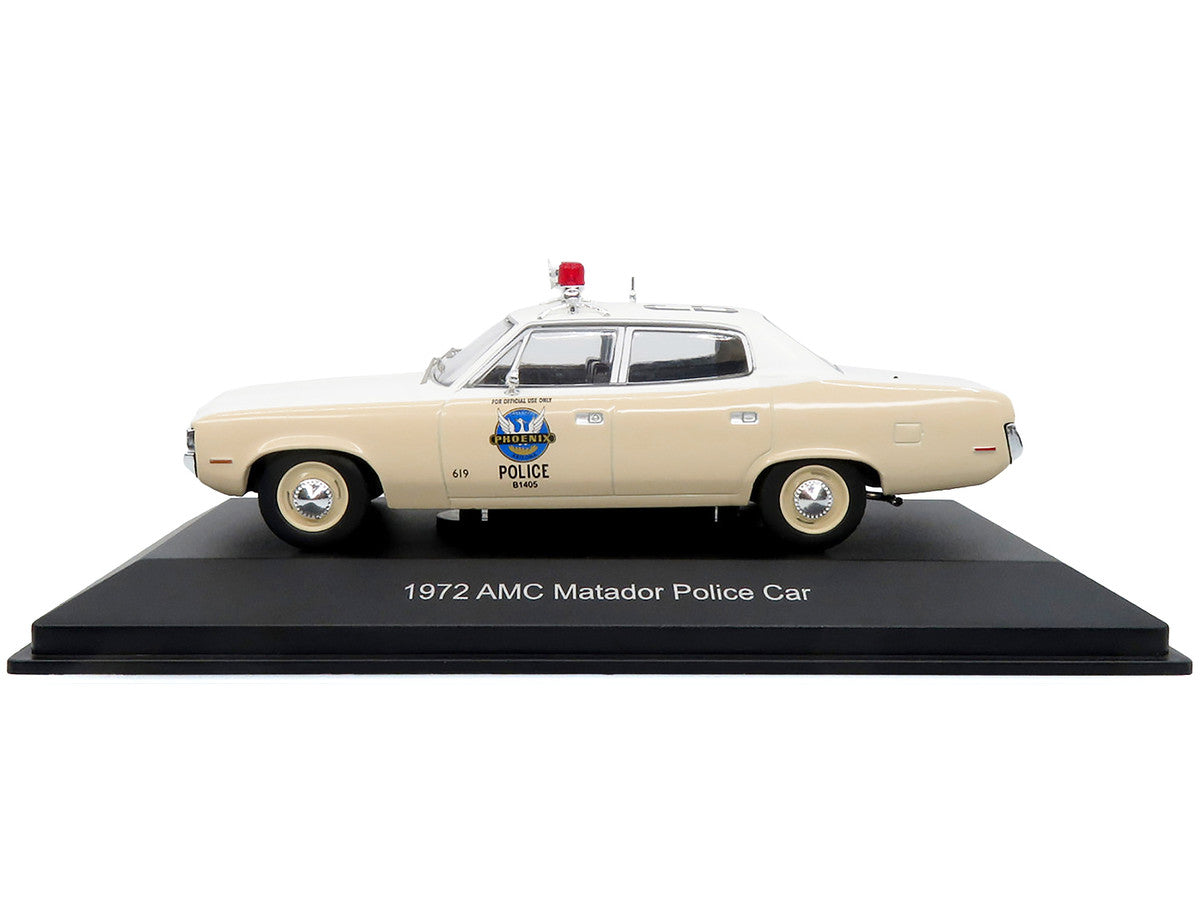 1972 AMC Matador Police Car "Phoenix Police Department" White and Beige 1/43 Diecast Model by Iconic Replicas LuxuryLifeWay Online Store