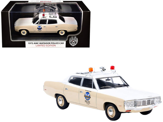 1972 AMC Matador Police Car "Phoenix Police Department" White and Beige 1/43 Diecast Model by Iconic Replicas LuxuryLifeWay Online Store