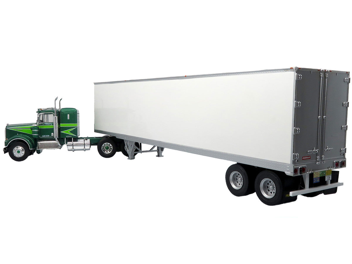 1976 Kenworth W900A Tractor with Dry Goods Trailer Green Metallic with Light Green Graphics "Vintage Heavy Haul Truck Collection" 1/43 Diecast Model by Iconic Replicas LuxuryLifeWay Online Store