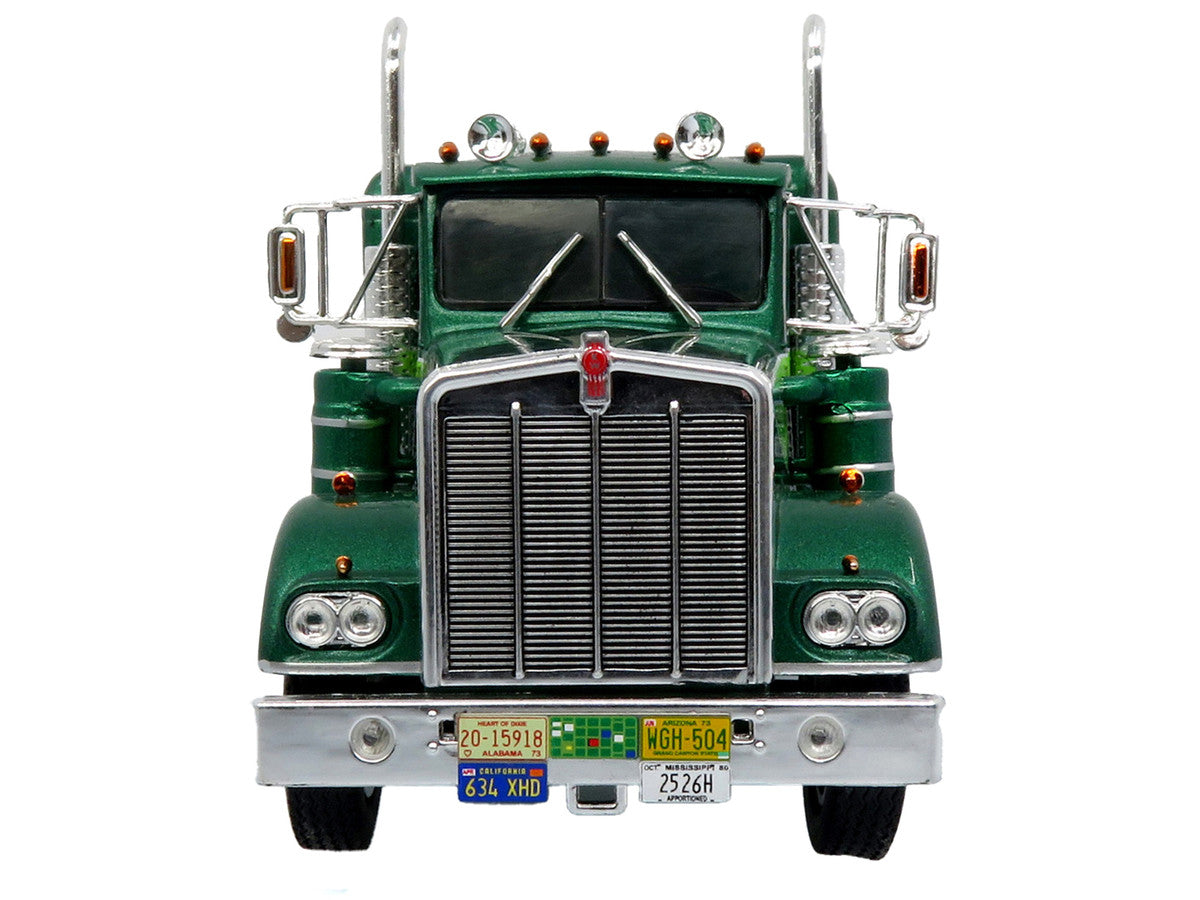 1976 Kenworth W900A Tractor with Dry Goods Trailer Green Metallic with Light Green Graphics "Vintage Heavy Haul Truck Collection" 1/43 Diecast Model by Iconic Replicas LuxuryLifeWay Online Store