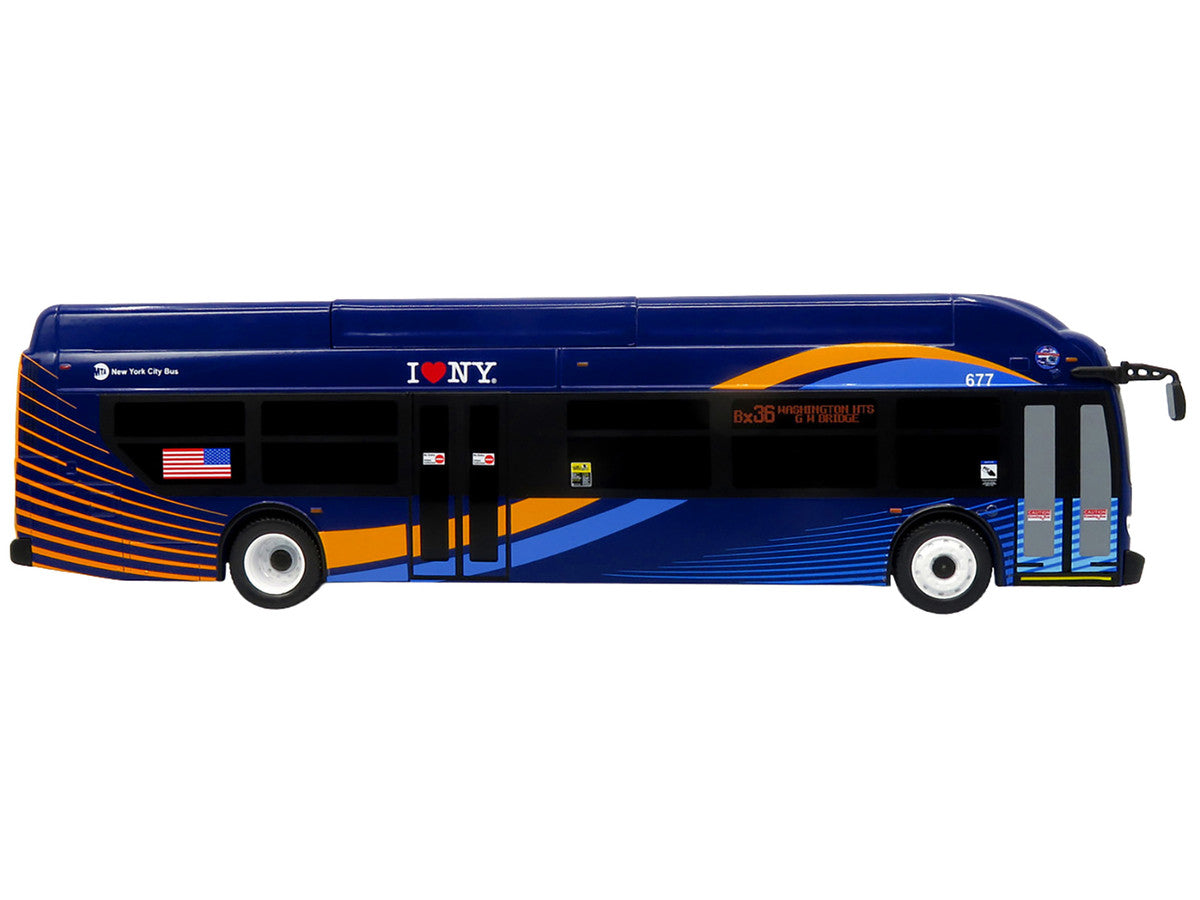 New Flyer Xcelsior Transit Bus Bank "MTA New York City" Blue with Graphics "The Bus & Motorcoach Collection" Limited Edition to 504 Pieces Worldwide 1/43 Model by Iconic Replicas LuxuryLifeWay Online Store