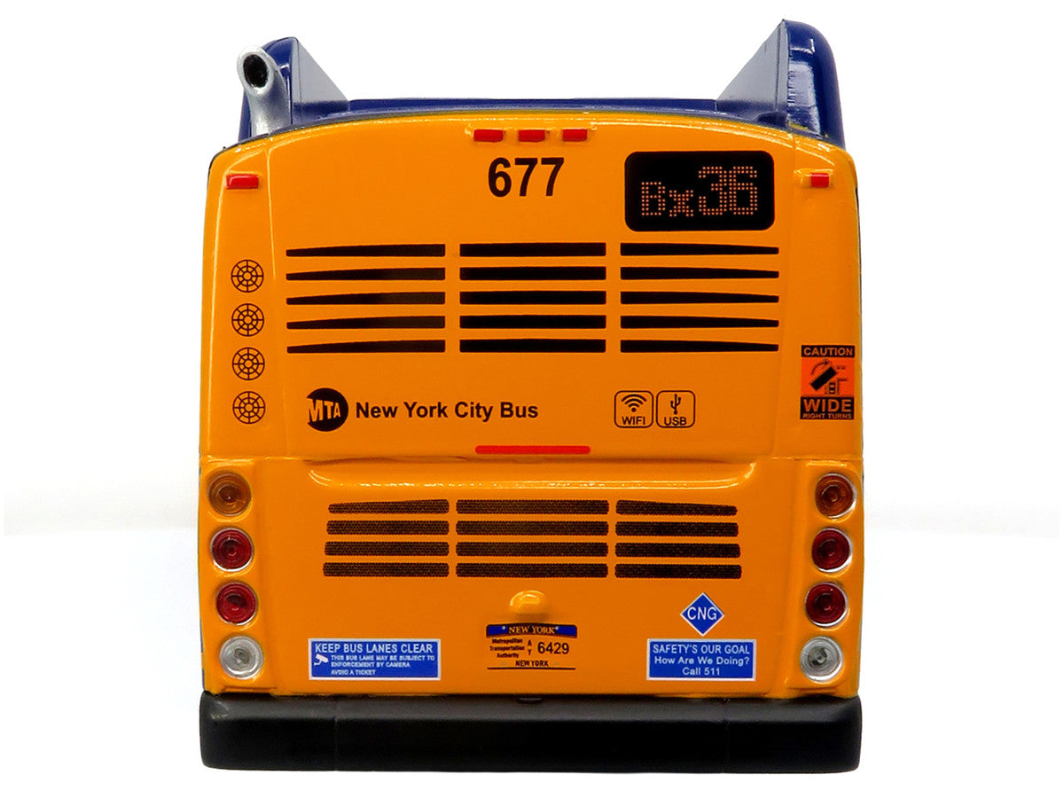 New Flyer Xcelsior Transit Bus Bank "MTA New York City" Blue with Graphics "The Bus & Motorcoach Collection" Limited Edition to 504 Pieces Worldwide 1/43 Model by Iconic Replicas LuxuryLifeWay Online Store