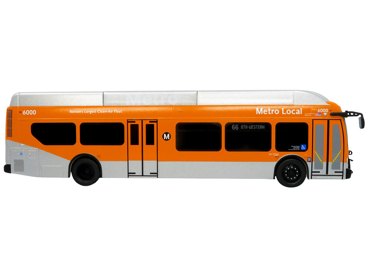 New Flyer Xcelsior Transit Bus "Los Angeles Metro" Orange and Silver "The Bus & Motorcoach Collection" Limited Edition to 504 Pieces Worldwide 1/43 Model by Iconic Replicas LuxuryLifeWay Online Store