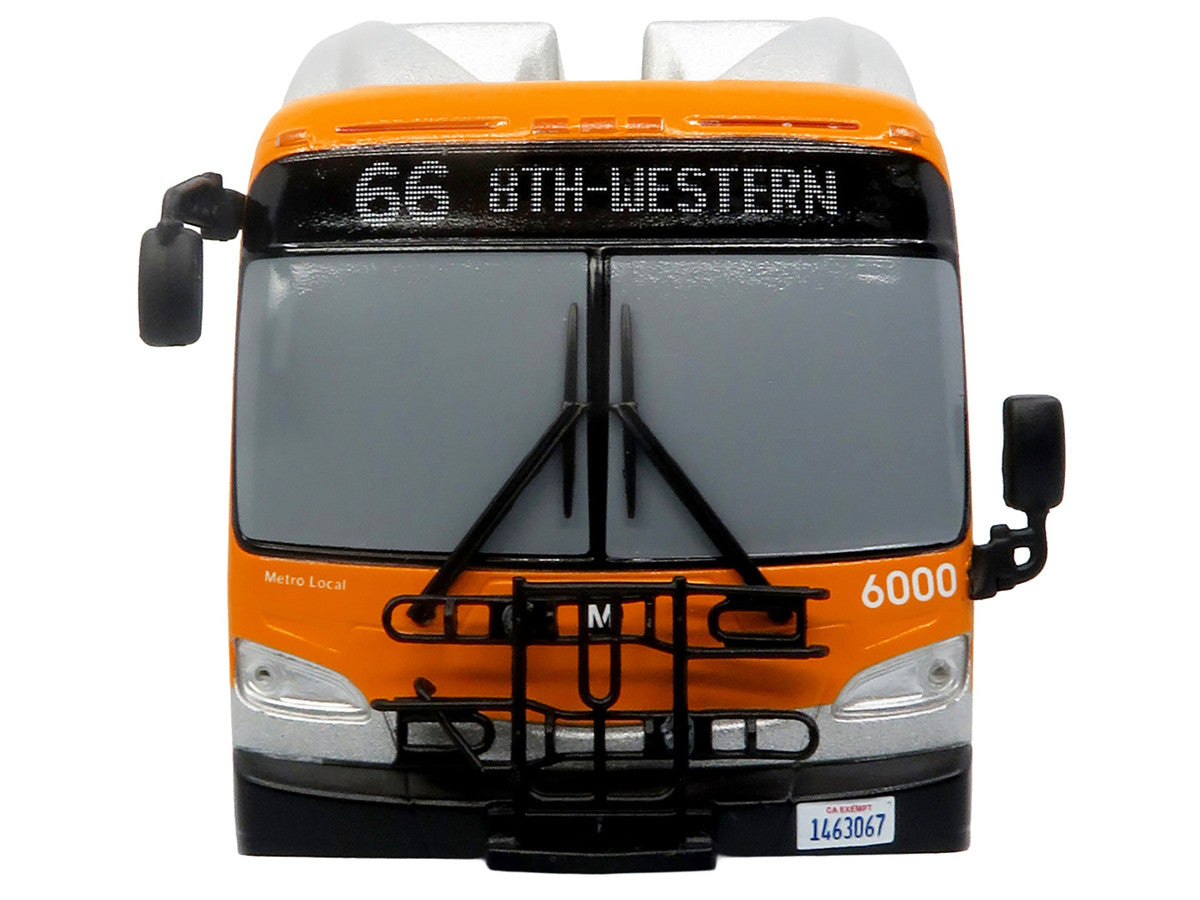 New Flyer Xcelsior Transit Bus "Los Angeles Metro" Orange and Silver "The Bus & Motorcoach Collection" Limited Edition to 504 Pieces Worldwide 1/43 Model by Iconic Replicas LuxuryLifeWay Online Store