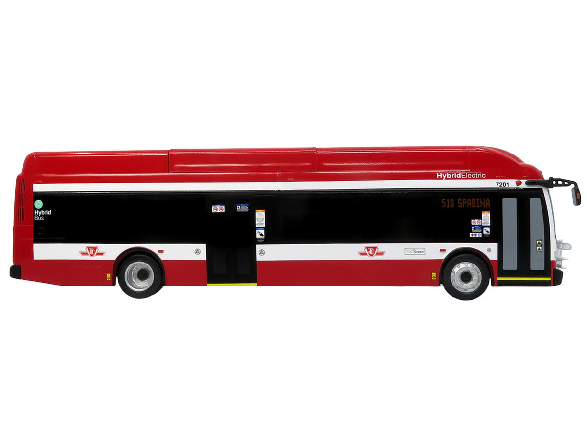 New Flyer Xcelsior Transit Bus Bank "TTC – Toronto Transit Commission" Red and White "The Bus & Motorcoach Collection" Limited Edition to 504 Pieces Worldwide 1/43 Model by Iconic Replicas LuxuryLifeWay Online Store