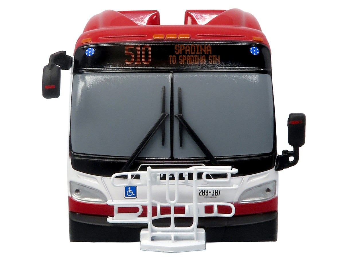 New Flyer Xcelsior Transit Bus Bank "TTC – Toronto Transit Commission" Red and White "The Bus & Motorcoach Collection" Limited Edition to 504 Pieces Worldwide 1/43 Model by Iconic Replicas LuxuryLifeWay Online Store