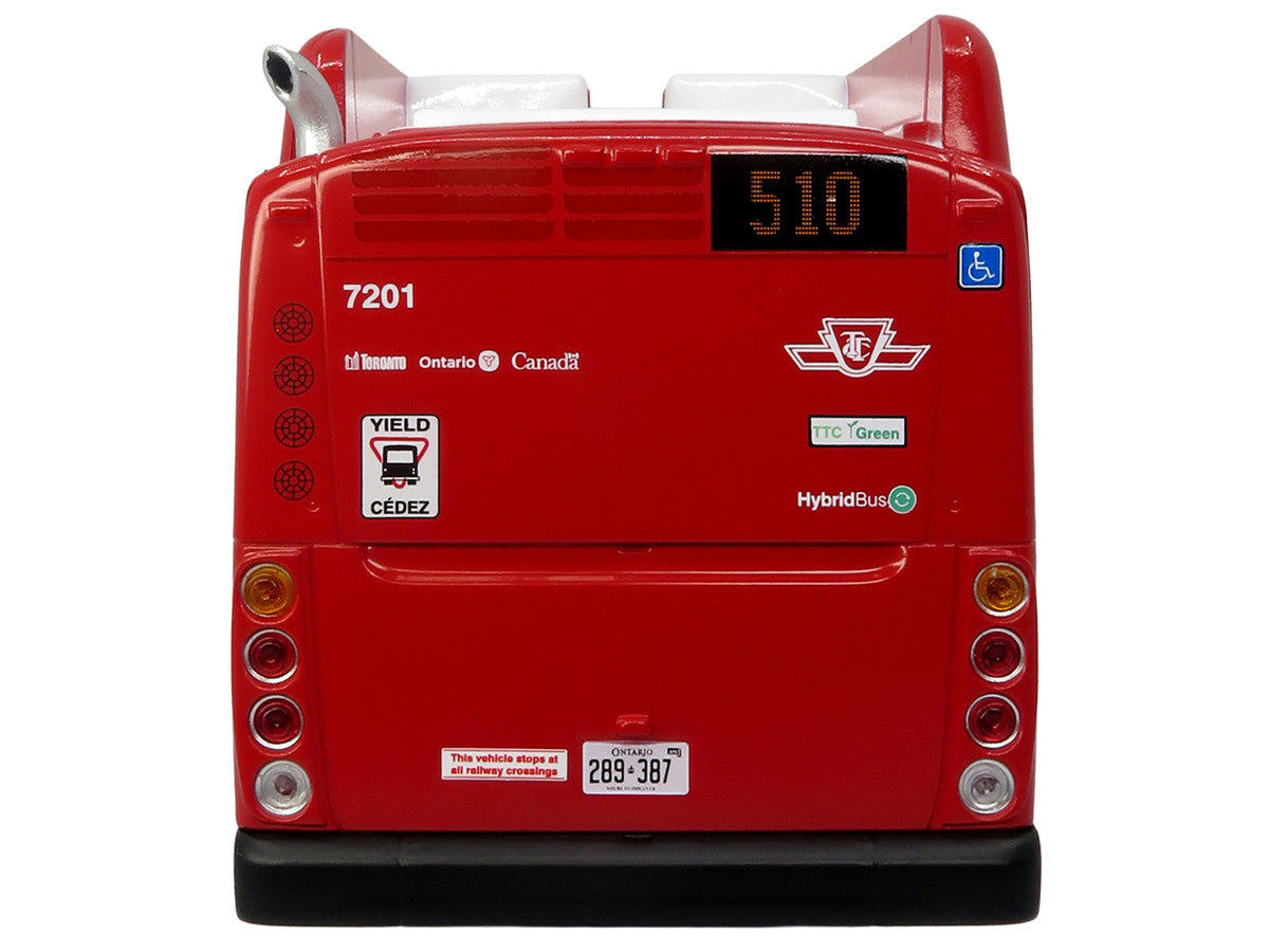 New Flyer Xcelsior Transit Bus Bank "TTC – Toronto Transit Commission" Red and White "The Bus & Motorcoach Collection" Limited Edition to 504 Pieces Worldwide 1/43 Model by Iconic Replicas LuxuryLifeWay Online Store