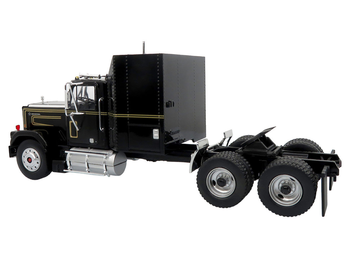 1980 GMC General Truck with Box Trailer Black with Gold Stripes and 1982 Pontiac Firebird Trans Am Black "Knight Set" "North American Vintage Truck Collection" Limited Edition to 252 pieces Worldwide 1/43 Diecast Model by Iconic Replicas LuxuryLifeWay Online Store