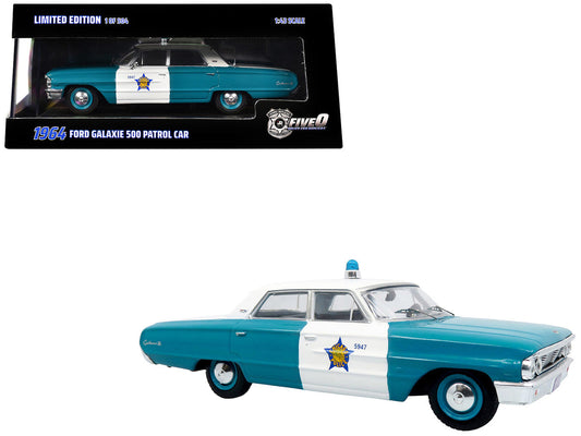 1964 Ford Galaxie 500 Police Car "Chicago Police Department" Blue and White "Five0" Series Limited Edition to 504 pieces Worldwide 1/43 Diecast Model by Iconic Replicas LuxuryLifeWay Online Store