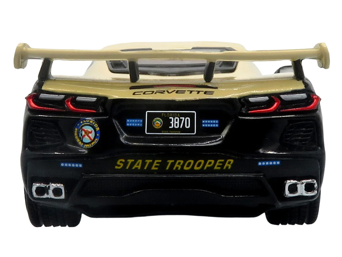 2023 Chevrolet Corvette C8 Stingray Police Interceptor "Florida Highway Patrol (FHP)" Black with Cream Top 1/43 Diecast Model by Iconic Replicas LuxuryLifeWay Online Store