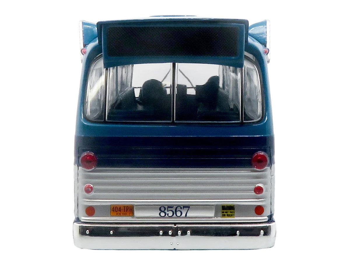 1963 GM TDH-5303 Transit Bus "MTA New York City Surface Transit" Blue Two-Tone with Graphics "The Bus & Motorcoach Collection" Limited Edition to 504 pieces Worldwide  1/43 Plastic Model by Iconic Replicas LuxuryLifeWay Online Store