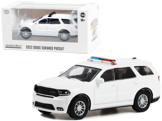2022 Dodge Durango Pursuit Police Car with Lights White "Hot Pursuit" "Hobby Exclusive" Series 1/64 Diecast Model Car by Greenlight LuxuryLifeWay Online Store