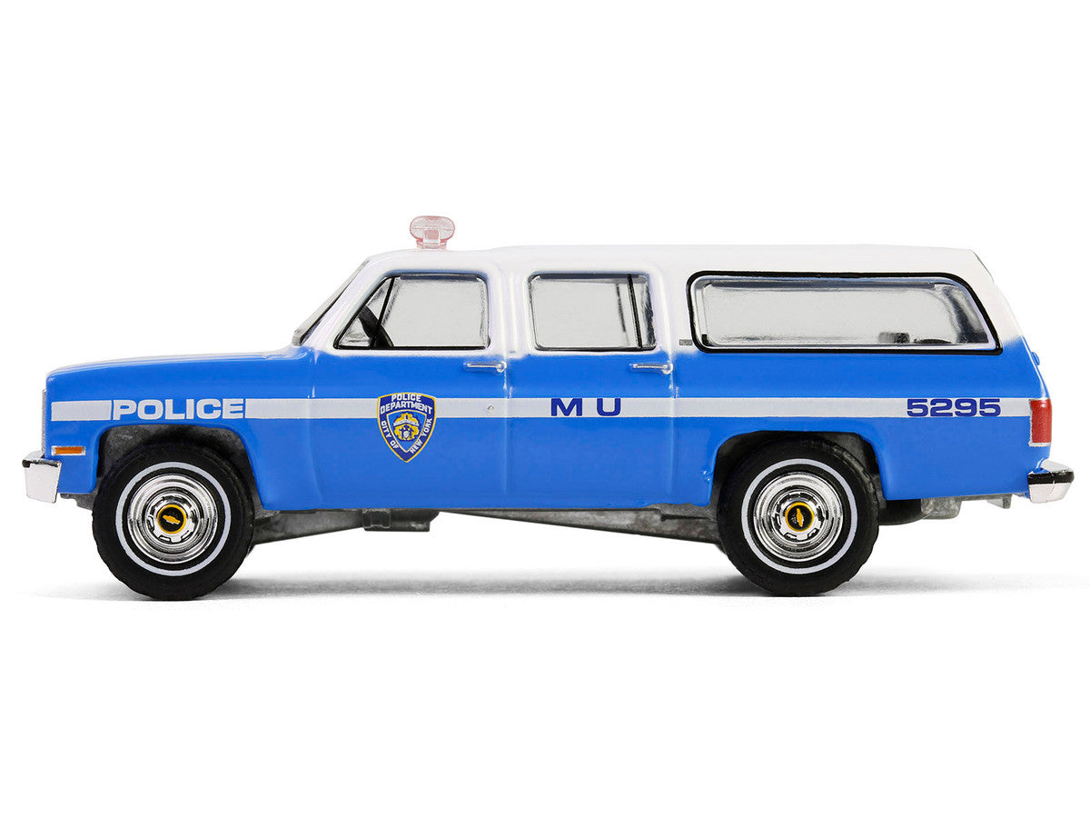 1990 Chevrolet Suburban K2500 Scottsdale "NYPD (New York City Police Department)" Blue with White Top "Hot Pursuit" Series 46 1/64 Diecast Model Car by Greenlight LuxuryLifeWay Online Store