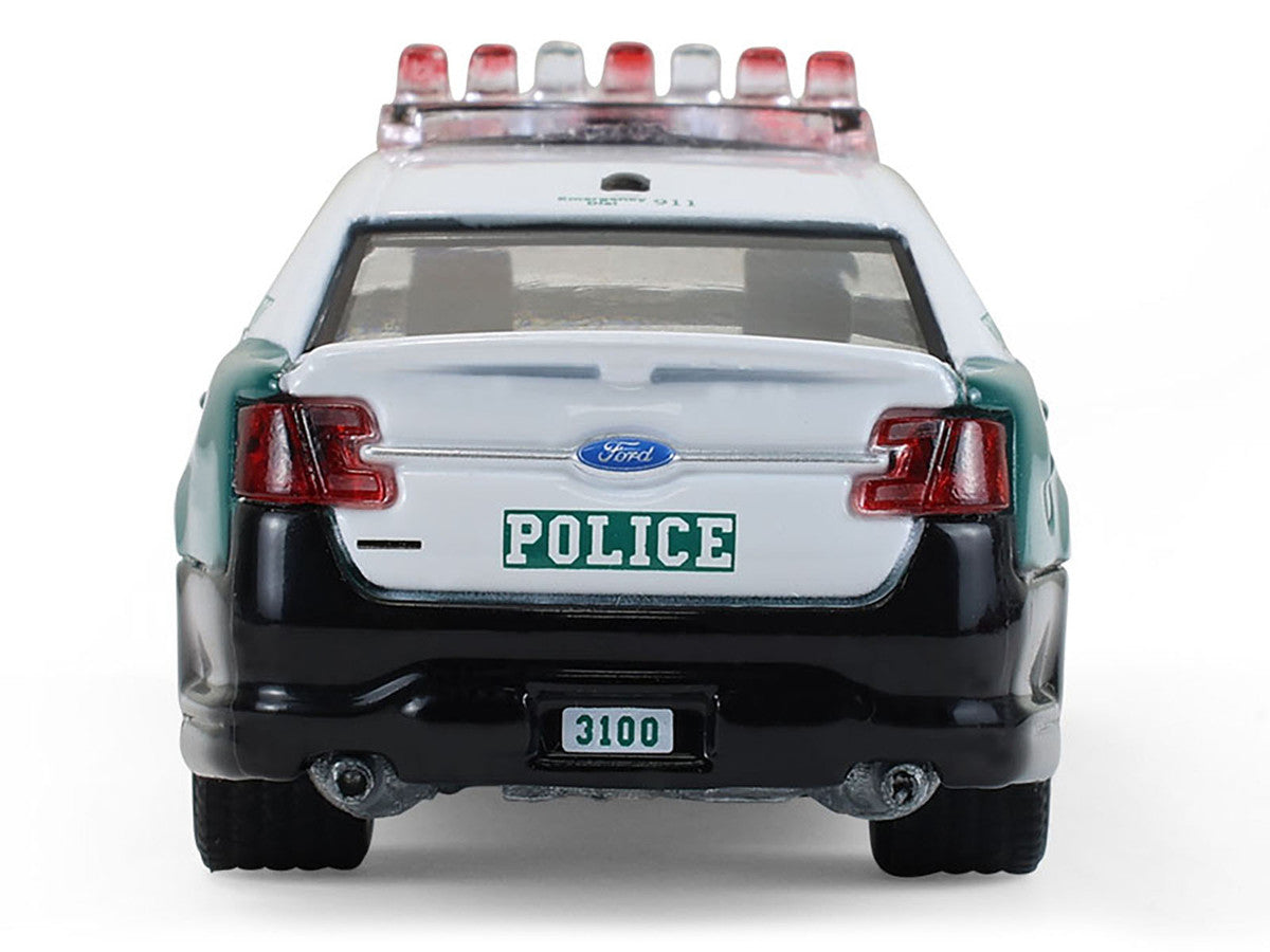2014 Ford Taurus "New York Police Department (NYPD) Vintage Tribute Livery" Green and Black with White Top "Hot Pursuit" Series 47 1/64 Diecast Model Car by Greenlight LuxuryLifeWay Online Store