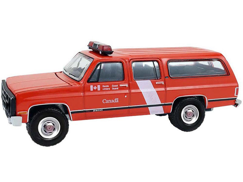 1991 GMC Suburban "Canada Coast Guard" Red with White Stripes "Hot Pursuit - Canada Special Edition" Series 1/64 Diecast Model Car by Greenlight LuxuryLifeWay Online Store