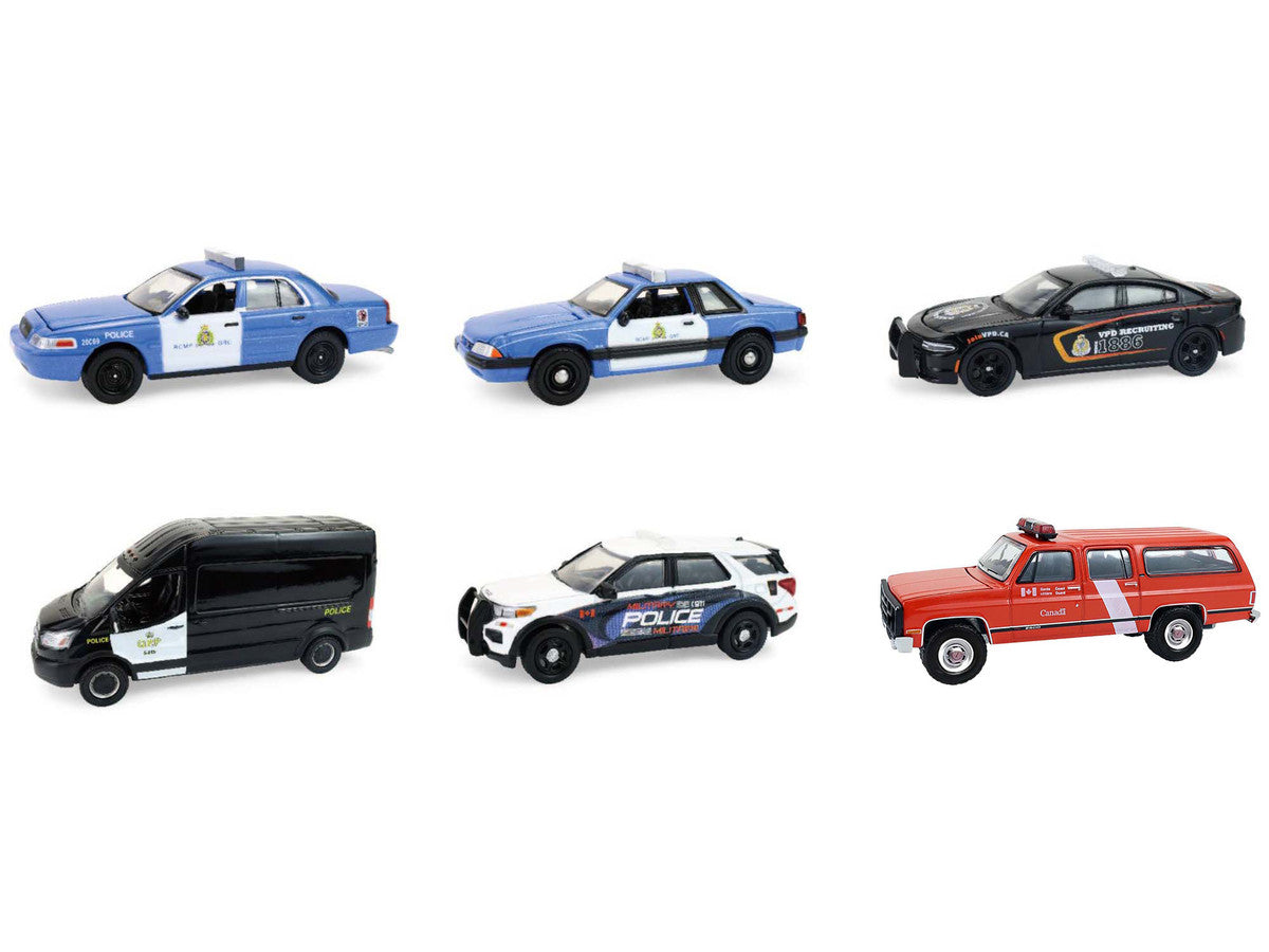 "Hot Pursuit - Canada Special Edition" Set of 6 Police Cars 1/64 Diecast Model Cars by Greenlight LuxuryLifeWay Online Store