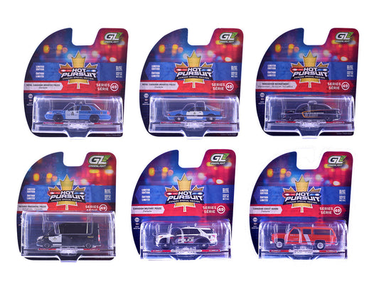 "Hot Pursuit - Canada Special Edition" Set of 6 Police Cars 1/64 Diecast Model Cars by Greenlight LuxuryLifeWay Online Store