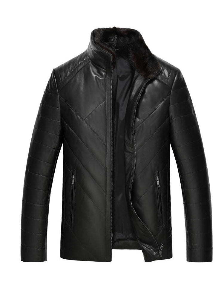 Leather down jacket plus velvet mink jacket Best YouTube Store