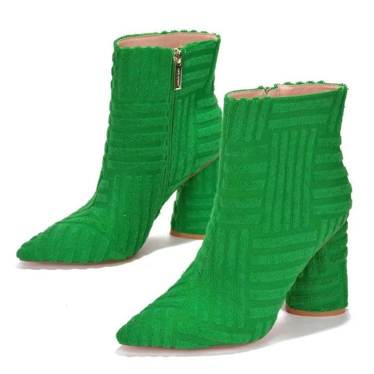 Heeled Boots For Women Fashion Pionted Toe Shoes LadyShow.Store