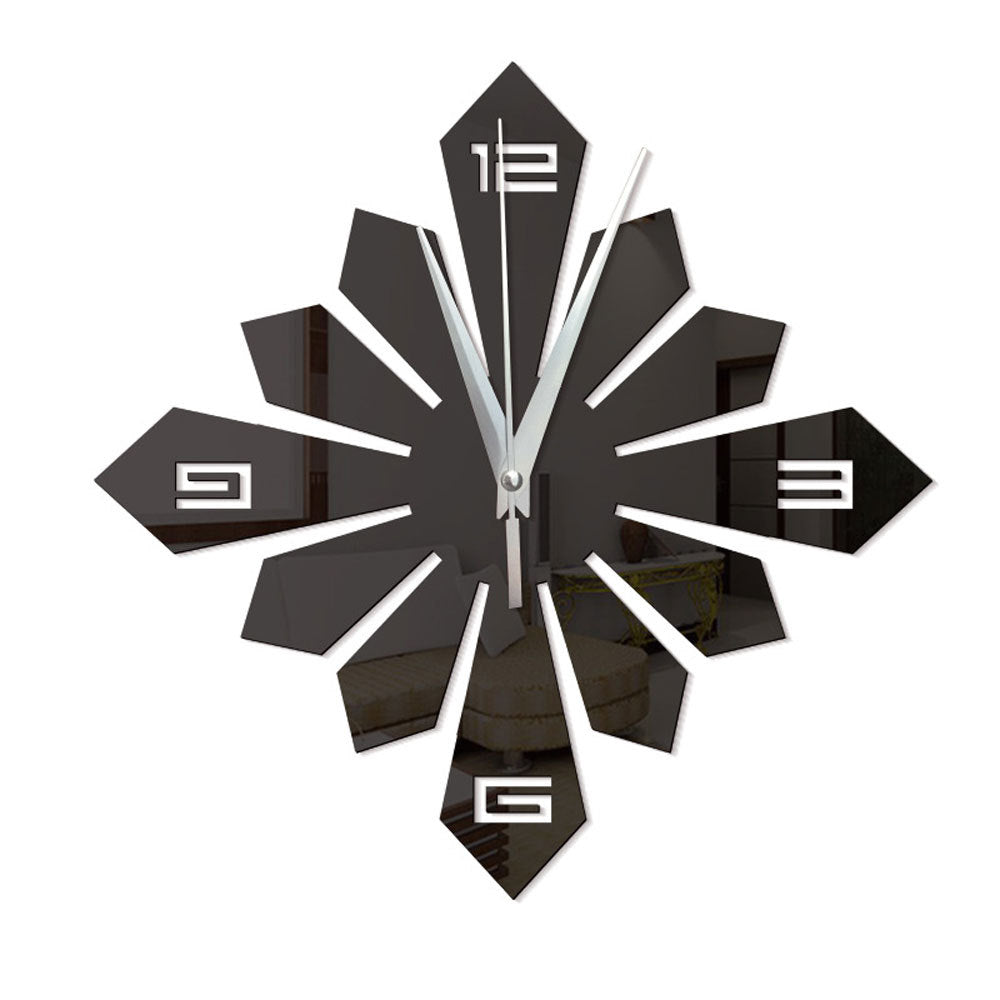 Creative Geometric Pattern Acrylic Mirror Wall Clock PearlNestDecor.com