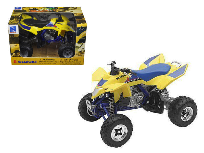 Suzuki Quad Racer R450 ATV Yellow and Blue 1/12 Diecast Model by New Ray LuxuryLifeWay Online Store