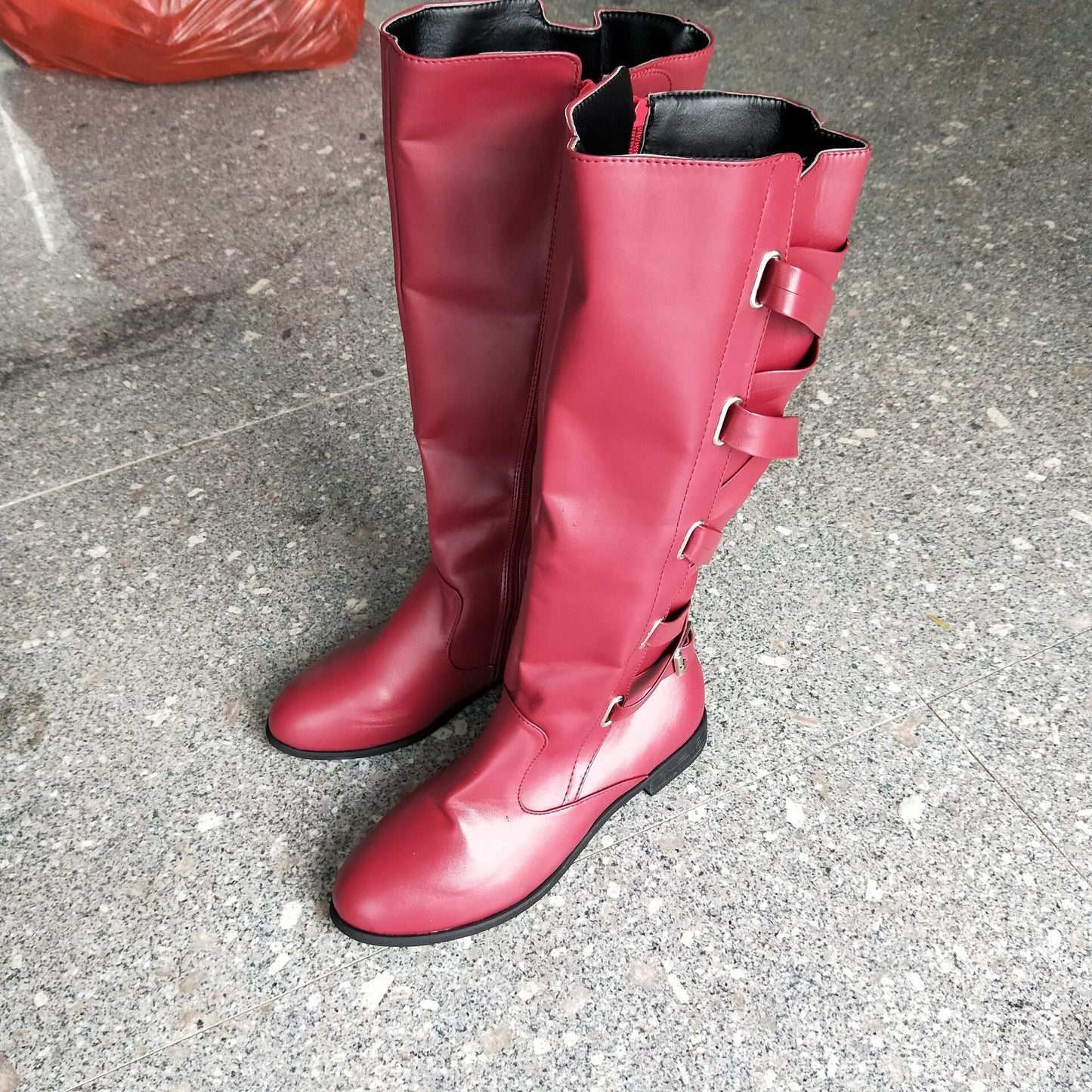 Lace-up Boots Round Toe Low Heel Rider Boots LadyShow.Store