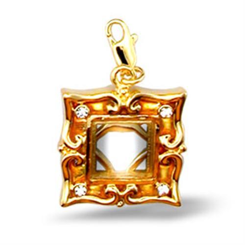43505 - Gold Brass Pendant with Top Grade Crystal  in Clear LuxuryLifeWay Online Store