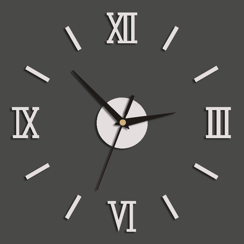 Creative acrylic mirror wall clock DIY stereo hanging PearlNestDecor.com