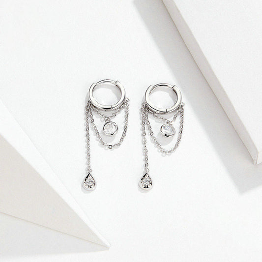 Women's Sterling Silver Earrings White Gold Plated Hypoallergenic Silver Earring