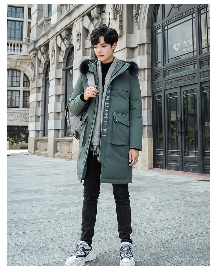 2019 Winter Stylish Long Hooded Cotton Jacket for Men Pi-Mart