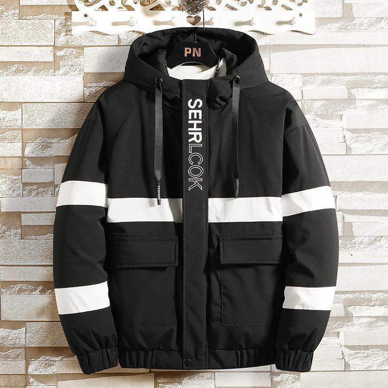 Winter men's thick warm hooded cotton clothes Korean version